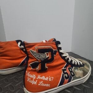 Polo Ralph Lauren Varsity High-Top Sneakers - Orange and Camouflage